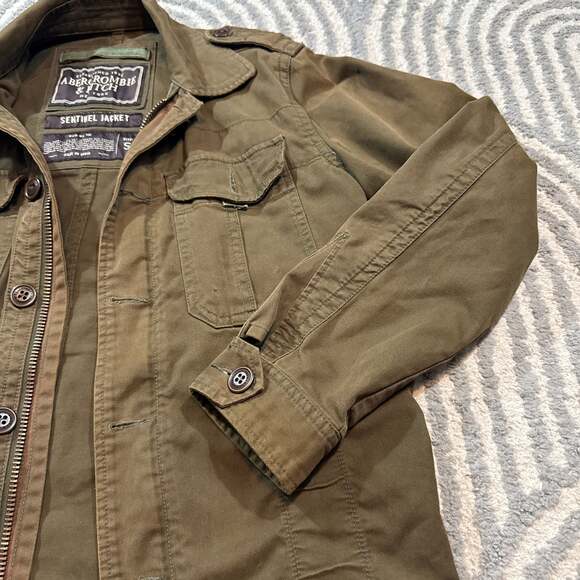 Vintage Abercrombie & Fitch Sentinel Military Field Jacket Olive Green - Picture 5 of 12